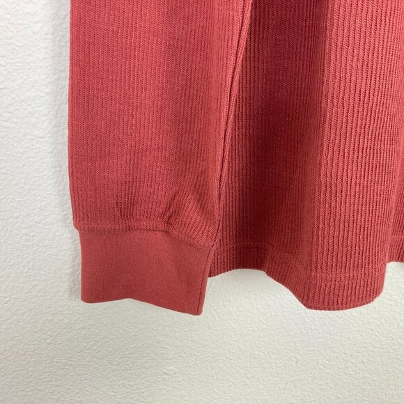 GoodFellow & Co. New Men's Henley Waffle Shirt Size Medium Rust Long Sleeve - Picture 2 of 3